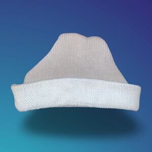 Hermans World of Sporting Goods 100% Wool Knit Hat Gray 3 Point Watch Cap VTG